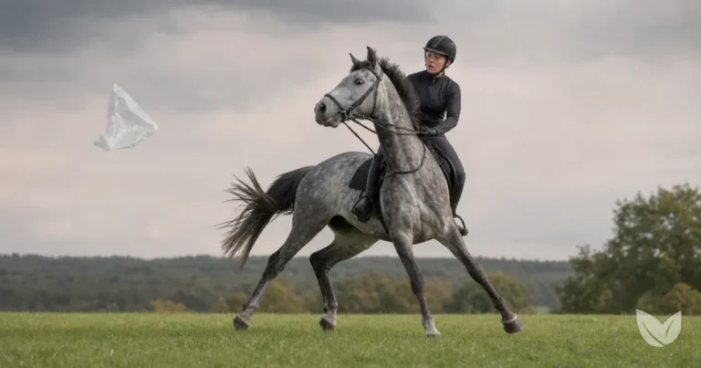 Dapple grey horse standing calmly in a paddock — gotu kola and GABA-A receptor activity