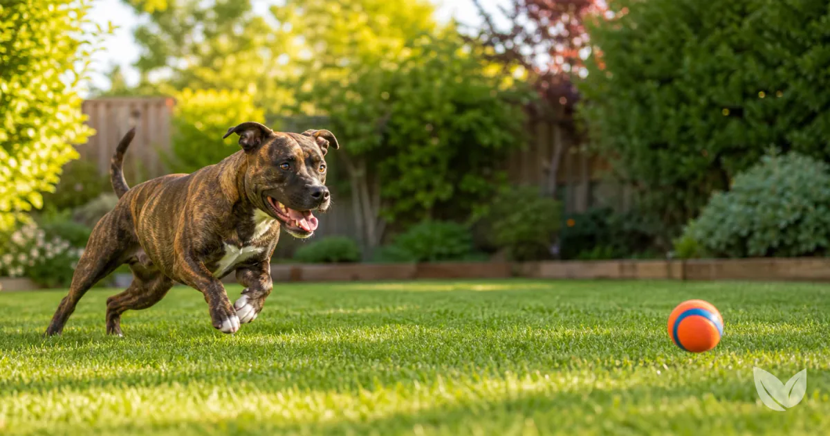 Golden tan dog in a sunlit garden — gut bacteria shape canine immunity, mood and health